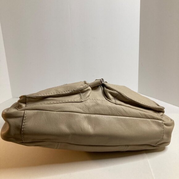 Womens Tignanello‎ Leather Hobo Tote Bag 14 x 14 x 2" 10" Handle Tan - Picture 6 of 13